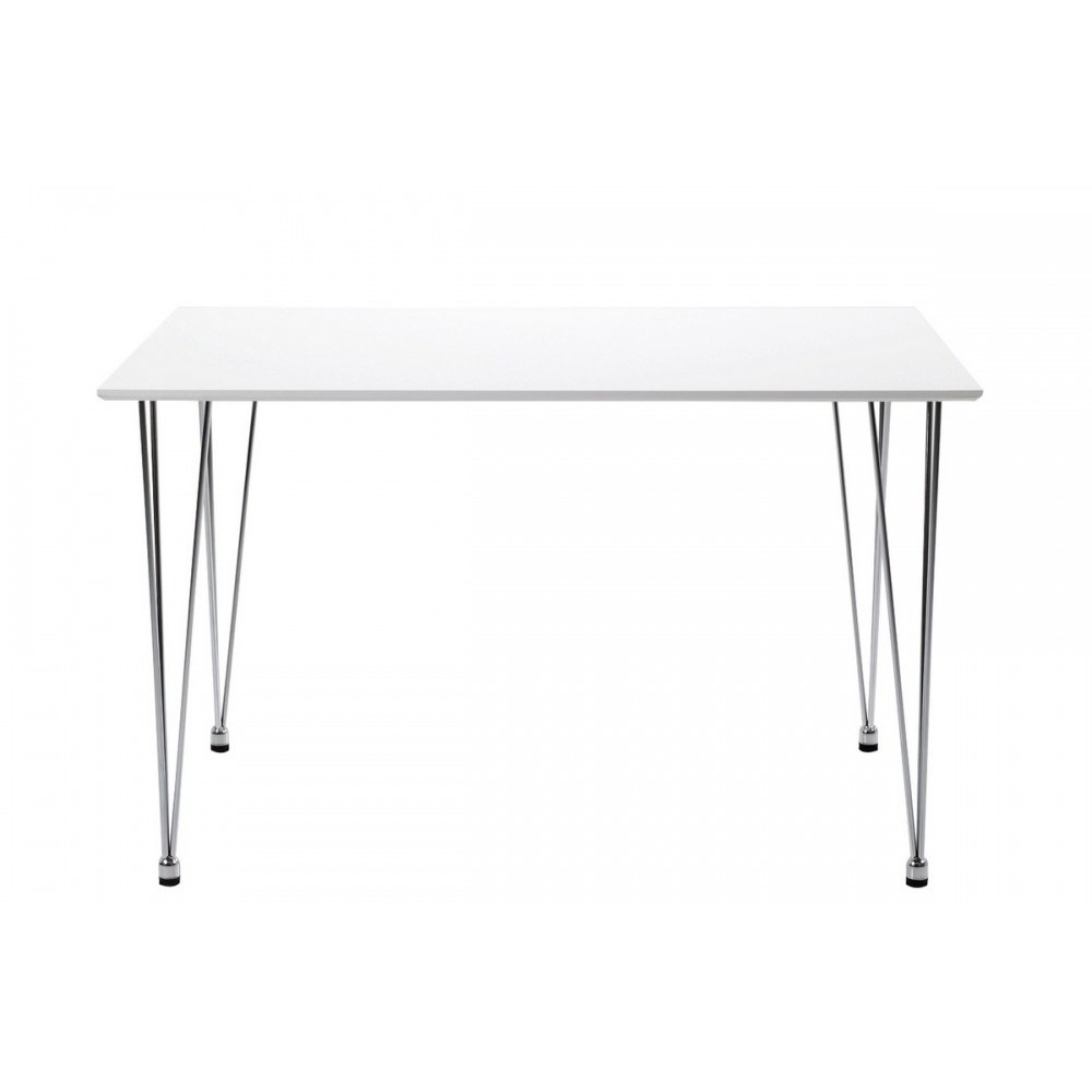 Table à manger blanc laqué design, LEONA Table à manger blanc laqué design, LEONA