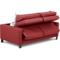 Canapé 3 places convertible en cuir italien de luxe ARUS, rouge foncé