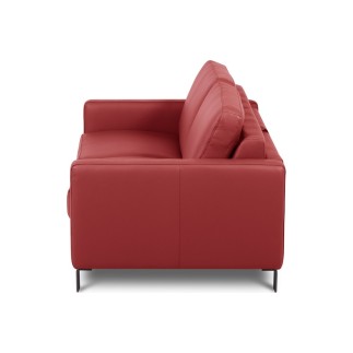 Canapé 3 places convertible en cuir italien de luxe ARUS, rouge foncé