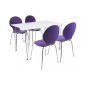 Table à manger blanc laqué design, LEONA Table à manger blanc laqué design, LEONA