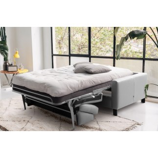 Canapé 3 places convertible en cuir italien de luxe ARUS, gris clair
