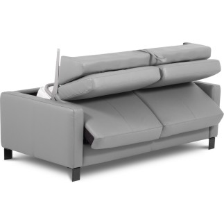 Canapé 3 places convertible en cuir italien de luxe ARUS, gris clair