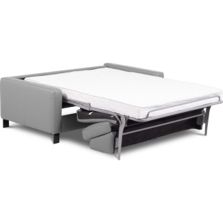 Canapé 3 places convertible en cuir italien de luxe ARUS, gris clair