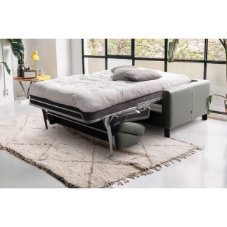 Canapé 3 places convertible en cuir italien de luxe ARUS, gris foncé