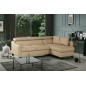 Canapé d'angle convertible en cuir italien de luxe 5 places BRUCE, avec coffre, beige, angle droit (vu de face) Canapé d'angle convertible en cuir italien de luxe 5 places BRUCE, avec coffre, beige, angle droit (vu de face)