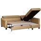 Canapé d'angle convertible en cuir italien de luxe 5 places BRUCE, avec coffre, beige, angle droit (vu de face) Canapé d'angle convertible en cuir italien de luxe 5 places BRUCE, avec coffre, beige, angle droit (vu de face)