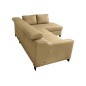 Canapé d'angle convertible en cuir italien de luxe 5 places BRUCE, avec coffre, beige, angle droit (vu de face) Canapé d'angle convertible en cuir italien de luxe 5 places BRUCE, avec coffre, beige, angle droit (vu de face)