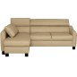 Canapé d'angle convertible en cuir italien de luxe 5 places - BRUCE, avec coffre, beige, angle gauche (vu de face) Canapé d'angle convertible en cuir italien de luxe 5 places - BRUCE, avec coffre, beige, angle gauche (vu de face)