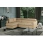 Canapé d'angle convertible en cuir italien de luxe 5 places - BRUCE, avec coffre, beige, angle gauche (vu de face) Canapé d'angle convertible en cuir italien de luxe 5 places - BRUCE, avec coffre, beige, angle gauche (vu de face)