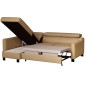 Canapé d'angle convertible en cuir italien de luxe 5 places - BRUCE, avec coffre, beige, angle gauche (vu de face) Canapé d'angle convertible en cuir italien de luxe 5 places - BRUCE, avec coffre, beige, angle gauche (vu de face)