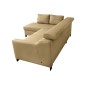Canapé d'angle convertible en cuir italien de luxe 5 places - BRUCE, avec coffre, beige, angle gauche (vu de face) Canapé d'angle convertible en cuir italien de luxe 5 places - BRUCE, avec coffre, beige, angle gauche (vu de face)