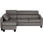 Canapé d'angle convertible en cuir italien de luxe 5 places BRUCE, avec coffre, gris foncé, angle gauche (vu de face) Canapé d'angle convertible en cuir italien de luxe 5 places BRUCE, avec coffre, gris foncé, angle gauche (vu de face)