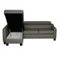Canapé d'angle convertible en cuir italien de luxe 5 places BRUCE, avec coffre, gris foncé, angle gauche (vu de face) Canapé d'angle convertible en cuir italien de luxe 5 places BRUCE, avec coffre, gris foncé, angle gauche (vu de face)
