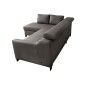 Canapé d'angle convertible en cuir italien de luxe 5 places BRUCE, avec coffre, gris foncé, angle gauche (vu de face) Canapé d'angle convertible en cuir italien de luxe 5 places BRUCE, avec coffre, gris foncé, angle gauche (vu de face)