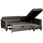 Canapé d'angle convertible en cuir italien de luxe 5 places BRUCE, avec coffre, gris foncé, angle droit (vu de face) Canapé d'angle convertible en cuir italien de luxe 5 places BRUCE, avec coffre, gris foncé, angle droit (vu de face)