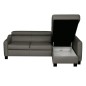 Canapé d'angle convertible en cuir italien de luxe 5 places BRUCE, avec coffre, gris foncé, angle droit (vu de face) Canapé d'angle convertible en cuir italien de luxe 5 places BRUCE, avec coffre, gris foncé, angle droit (vu de face)