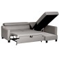 Canapé d'angle convertible en cuir italien de luxe 5 places BRUCE, avec coffre, gris clair, angle droit (vu de face) Canapé d'angle convertible en cuir italien de luxe 5 places BRUCE, avec coffre, gris clair, angle droit (vu de face)