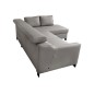 Canapé d'angle convertible en cuir italien de luxe 5 places BRUCE, avec coffre, gris clair, angle droit (vu de face) Canapé d'angle convertible en cuir italien de luxe 5 places BRUCE, avec coffre, gris clair, angle droit (vu de face)