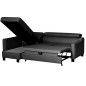 Canapé d'angle convertible en cuir italien de luxe 5 places - BRUCE, avec coffre, noir, angle gauche (vu de face) Canapé d'angle convertible en cuir italien de luxe 5 places - BRUCE, avec coffre, noir, angle gauche (vu de face)