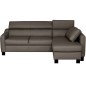 Canapé d'angle convertible en cuir italien de luxe 5 places BRUCE, avec coffre, taupe, angle droit (vu de face) Canapé d'angle convertible en cuir italien de luxe 5 places BRUCE, avec coffre, taupe, angle droit (vu de face)