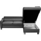 Canapé d'angle convertible en cuir italien de luxe 5 places, ASLAN, avec coffre, gris foncé, angle droit (vu de face) Canapé d'angle convertible en cuir italien de luxe 5 places, ASLAN, avec coffre, gris foncé, angle droit (vu de face)