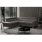 Canapé d'angle convertible en cuir italien de luxe 5 places - ASLAN avec coffre, gris foncé, angle gauche (vu de face) Canapé d'angle convertible en cuir italien de luxe 5 places - ASLAN avec coffre, gris foncé, angle gauche (vu de face)