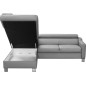 Canapé d'angle convertible en cuir italien de luxe 5 places - ASLAN, avec coffre, gris clair, angle gauche (vu de face) Canapé d'angle convertible en cuir italien de luxe 5 places - ASLAN, avec coffre, gris clair, angle gauche (vu de face)