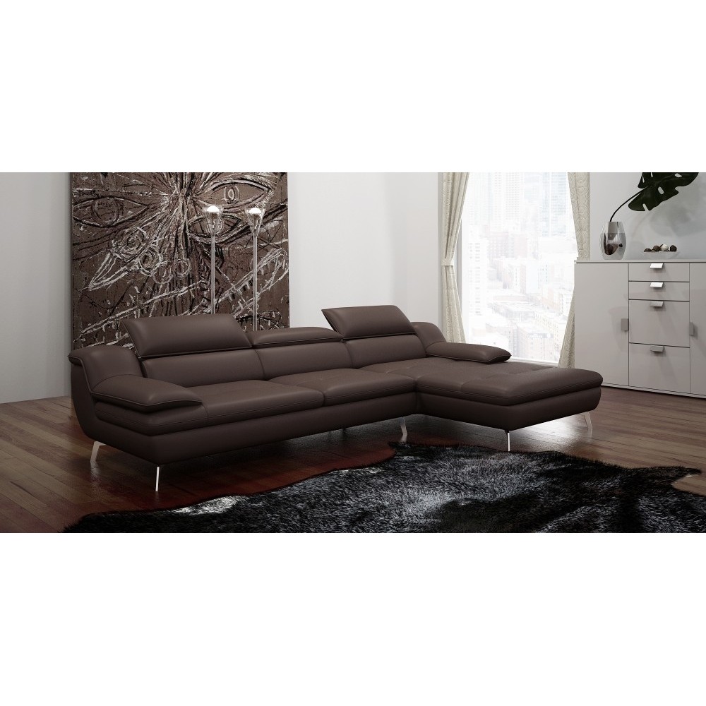 Canapé d'angle en cuir italien 5 places LIBERTY, chocolat, angle droit Canapé d'angle en cuir italien 5 places LIBERTY, chocolat, angle droit