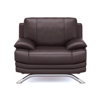 Ensemble : un canapé 2 places et un fauteuil MARINI, en cuir LUXE italien chocolat