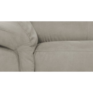 Canapé d'angle avec relax électrique tissu effet grain, 5/6 places SOLARO, beige, angle droit