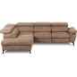 Canapé d'angle avec relax électrique en tissu effet grain, 5/6 places SOLARO, marron, angle gauche Canapé d'angle avec relax électrique en tissu effet grain, 5/6 places SOLARO, marron, angle gauche