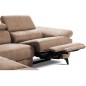 Canapé d'angle avec relax électrique en tissu effet grain, 5/6 places SOLARO, marron, angle gauche Canapé d'angle avec relax électrique en tissu effet grain, 5/6 places SOLARO, marron, angle gauche