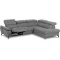 Canapé d'angle avec relax électrique tissu effet grain, 5/6 places SOLARO, gris foncé, angle droit Canapé d'angle avec relax électrique tissu effet grain, 5/6 places SOLARO, gris foncé, angle droit