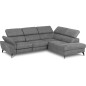 Canapé d'angle avec relax électrique tissu effet grain, 5/6 places SOLARO, gris foncé, angle droit Canapé d'angle avec relax électrique tissu effet grain, 5/6 places SOLARO, gris foncé, angle droit