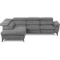 Canapé d'angle avec relax électrique tissu effet grain, 5/6 places SOLARO, gris foncé, angle gauche Canapé d'angle avec relax électrique tissu effet grain, 5/6 places SOLARO, gris foncé, angle gauche