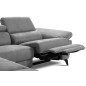 Canapé d'angle avec relax électrique tissu effet grain, 5/6 places SOLARO, gris foncé, angle gauche Canapé d'angle avec relax électrique tissu effet grain, 5/6 places SOLARO, gris foncé, angle gauche