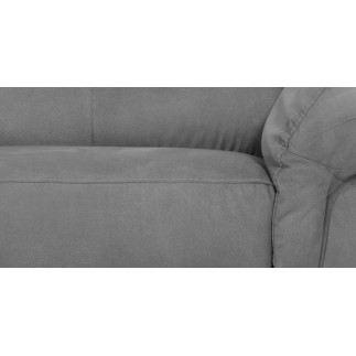 Canapé d'angle avec relax électrique tissu effet grain, 5/6 places SOLARO, gris foncé, angle gauche