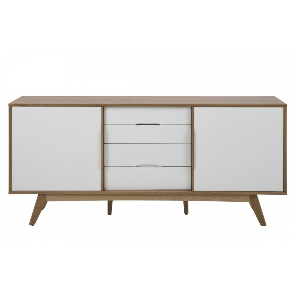 Bahut contemporain chêne grande qualité, MARISI, Blanc Bahut contemporain chêne grande qualité, MARISI, Blanc