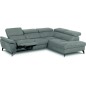 Canapé d'angle avec relax électrique tissu effet grain, 5/6 places SOLARO, vert pale, angle droit Canapé d'angle avec relax électrique tissu effet grain, 5/6 places SOLARO, vert pale, angle droit