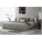 Lit design en cuir de luxe LUXO, avec sommier à lattes offert, gris clair, 160x200