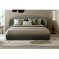 Lit design en cuir de luxe LUXO, avec sommier à lattes offert, gris foncé, 160x200