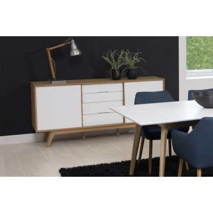 Bahut contemporain chêne grande qualité, MARISI, Blanc