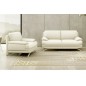 Ensemble canapés 2 places + fauteuil 1 place, en cuir LUXE italien MARINI, écru Ensemble canapés 2 places + fauteuil 1 place, en cuir LUXE italien MARINI, écru
