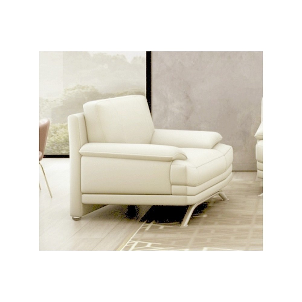 Fauteuil 1 place, en cuir LUXE italien MARINI, écru Fauteuil 1 place, en cuir LUXE italien MARINI, écru