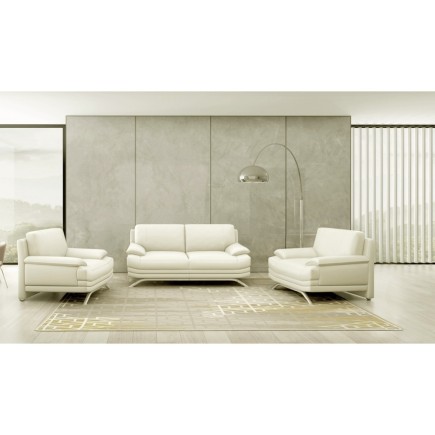 Fauteuil 1 place, en cuir LUXE italien MARINI, écru