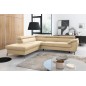 Canapé d'angle convertible en cuir italien de luxe 5/6 places FINLANDE avec coffre, beige, angle gauche Canapé d'angle convertible en cuir italien de luxe 5/6 places FINLANDE avec coffre, beige, angle gauche
