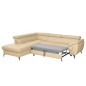 Canapé d'angle convertible en cuir italien de luxe 5/6 places FINLANDE avec coffre, beige, angle gauche Canapé d'angle convertible en cuir italien de luxe 5/6 places FINLANDE avec coffre, beige, angle gauche