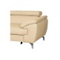 Canapé d'angle convertible en cuir italien de luxe 5/6 places FINLANDE avec coffre, beige, angle gauche Canapé d'angle convertible en cuir italien de luxe 5/6 places FINLANDE avec coffre, beige, angle gauche
