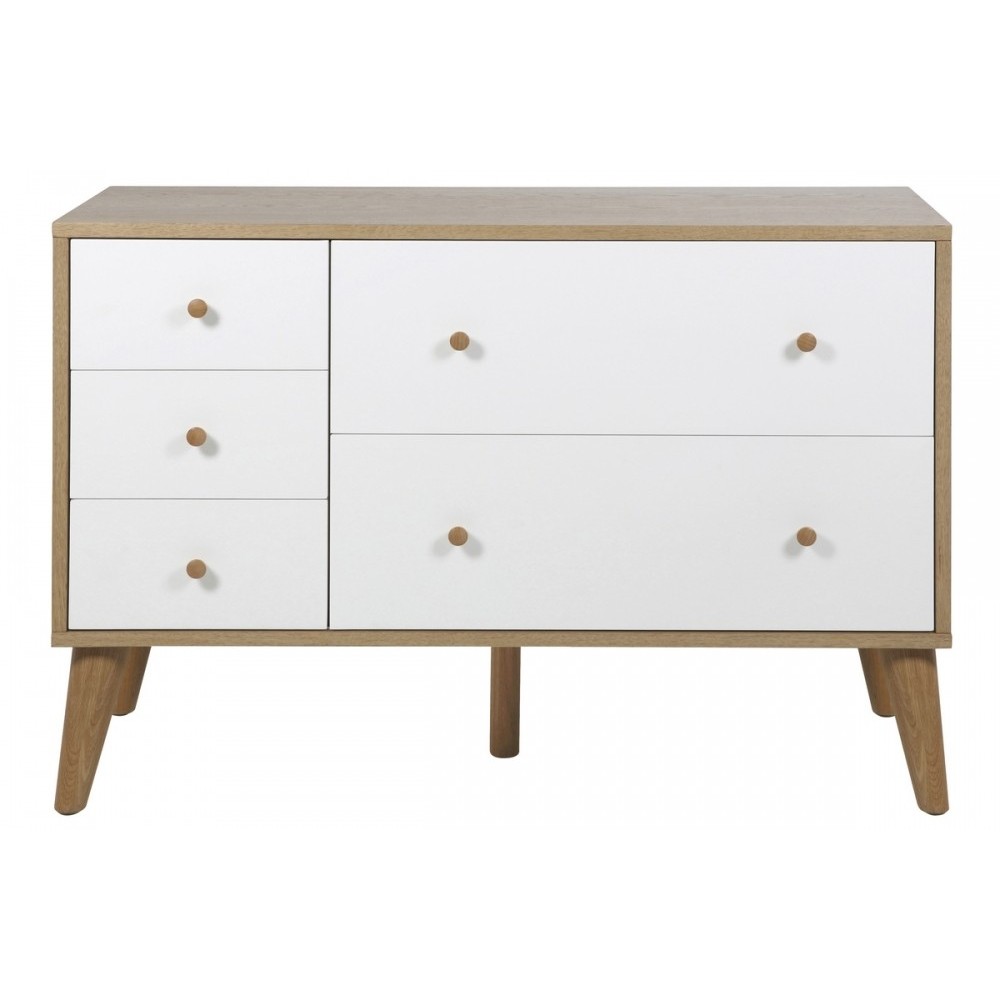 Bahut tendance en chêne grande qualité, OLINA, Blanc Bahut tendance en chêne grande qualité, OLINA, Blanc