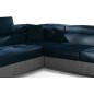 Canapé d'angle convertible en velours luxe 5 places, avec coffre, bleu foncé / gris clair, angle gauche (vu de face), ANNECY VEL Canapé d'angle convertible en velours luxe 5 places, avec coffre, bleu foncé / gris clair, angle gauche (vu de face), ANNECY VEL